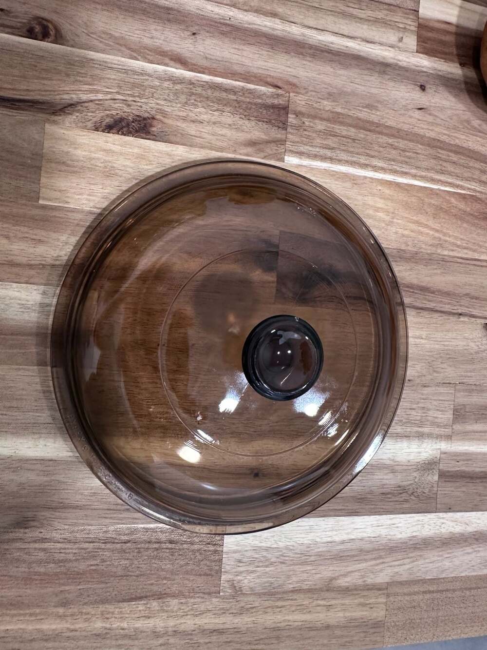 Pyrex Visions Amber Glass Lid V-1-C Size 6.5 Inch Replacement